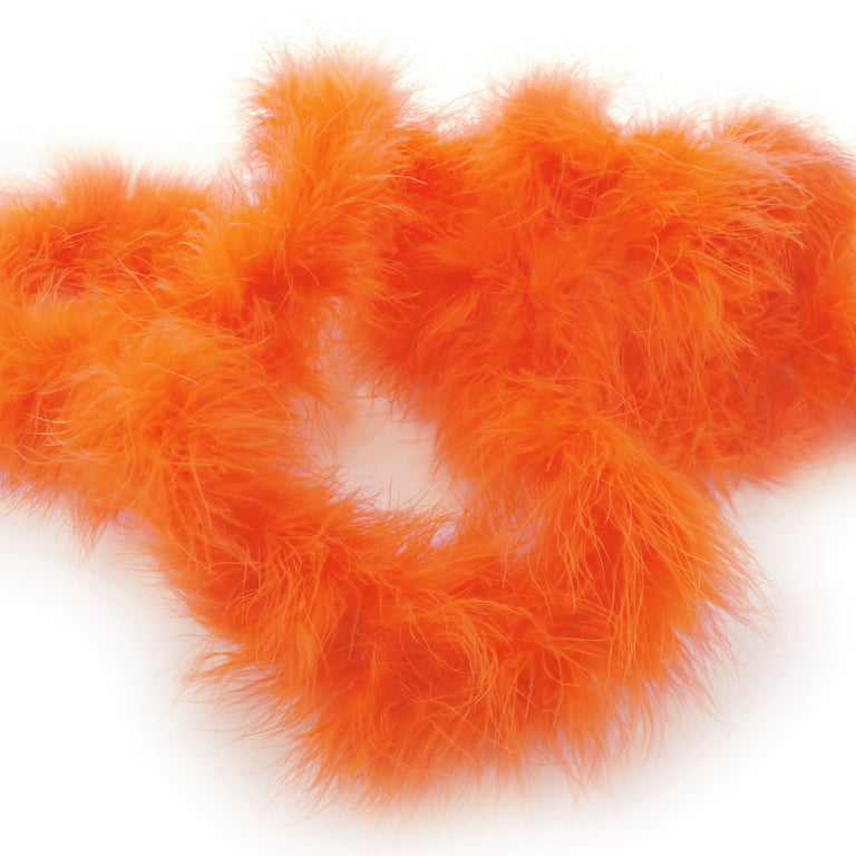 Skinny Marabou Feather Boa - 2 Yards - Orange 