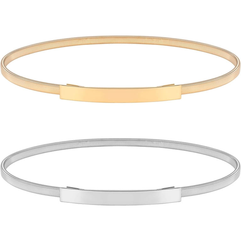 Skinny Metal Cinch Belt for Dress Stretch Thin Waist Belt  display picture 1