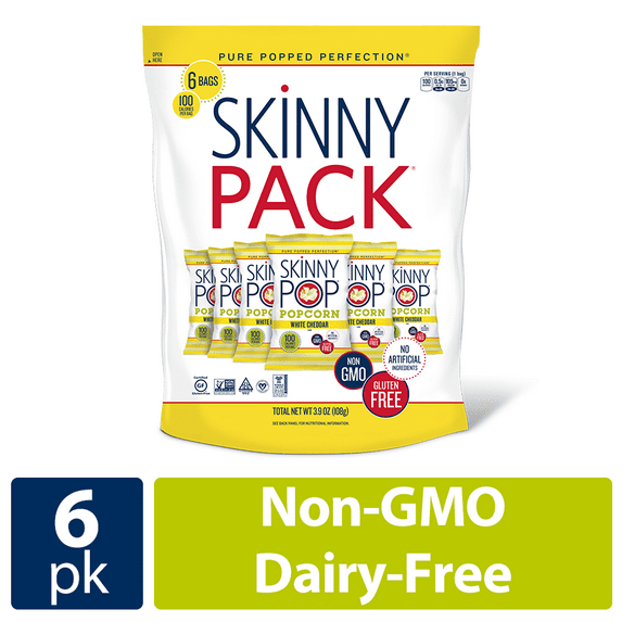 Skinny Pack Gluten Free Popcorn, 100 Calorie Bags, 0.65 Oz