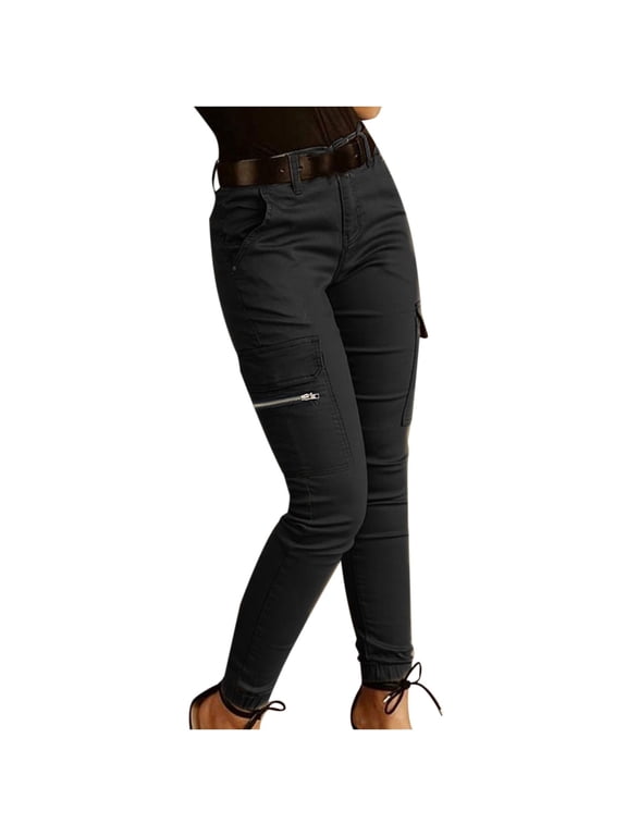 Skinny Pants For Women Sports Casual High Waist Pants Stretch Skinny Destroyed Ripped Distressed Jeans For Women Black Small