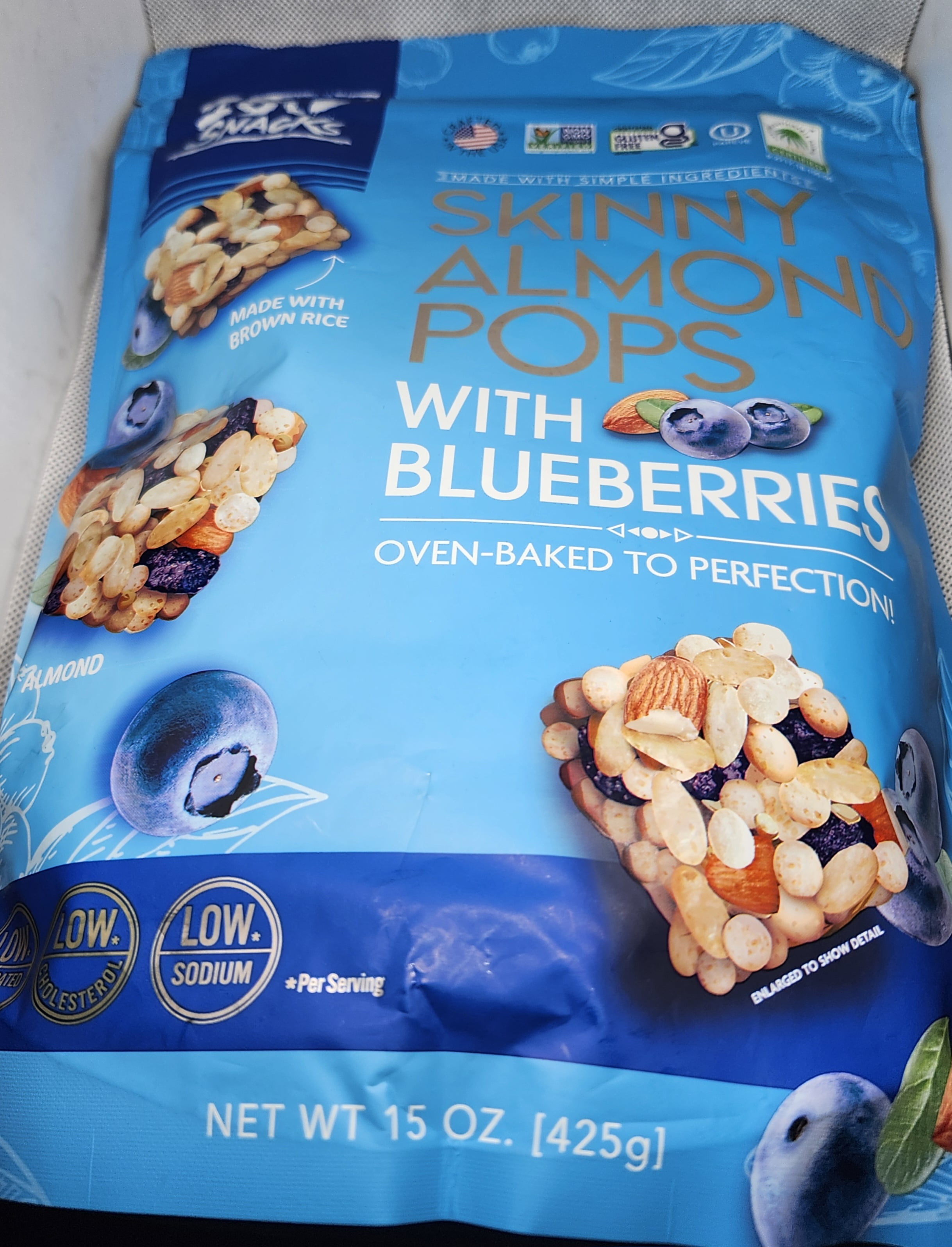 Skinny Pop Almonds with Blueberries – Gluten-Free Snack, 15 oz