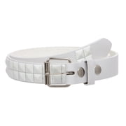 Skinny Pyramid Studded Punk Belt - Snap-On Roller Buckle