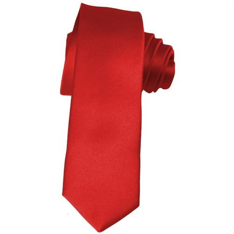 Skinny Red Ties by K. Alexander 2 inch Solid Mens Neckties, Men's