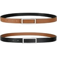 thumbnail image 1 of Skinny Reversible Belts for Women, Two-in-one Women Thin Belt for Dresses Jeans Pants with Gold Buckle, 1 of 6