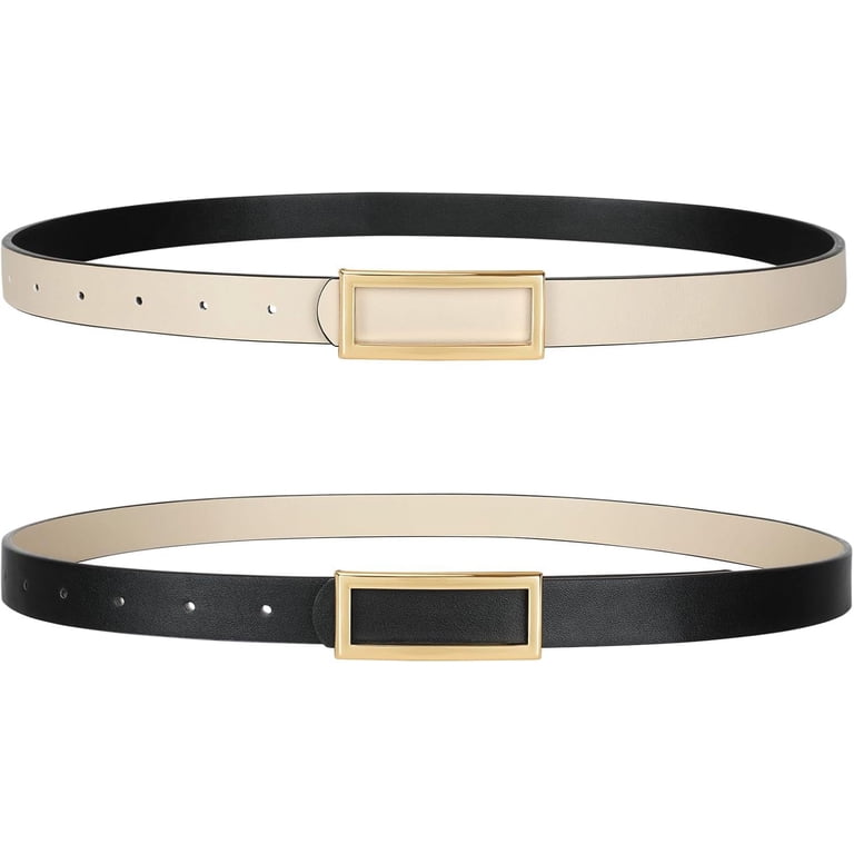 Skinny Reversible Belts for Women, Two-in-one Women Thin  display picture 1