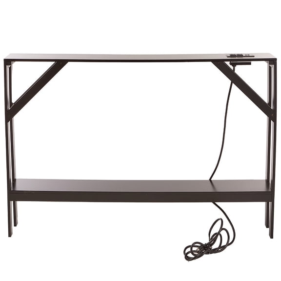 Narrow Console Table with Built in Outlet 33"H - Black