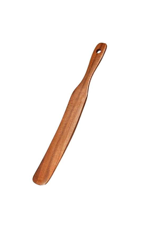 Skinny Spurtle for Sourdough Starter,Mixing,Reaching Bottom of Jar,Dough Whisk,Natural from High Moist Resistance Teak,Spurtles Kitchen Tools Wooden Kitchen Utensils for NonStick Cookware,1PC(Brown)