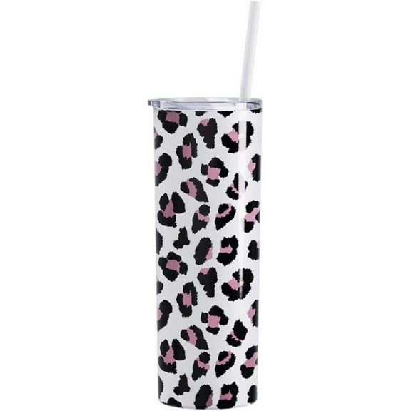 Skinny Steel Stainless Steel Tumbler, 20 oz | Double Wall Vacuum Insulated (White Leopard)