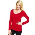 thumbnail image 1 of Skinny Tees Long Sleeve Scoop Neck Top 106, 1 of 14
