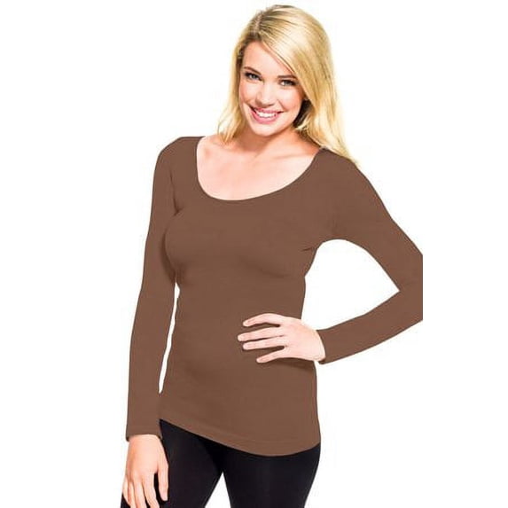Skinny Tees Long Sleeve Scoop Neck Top 106