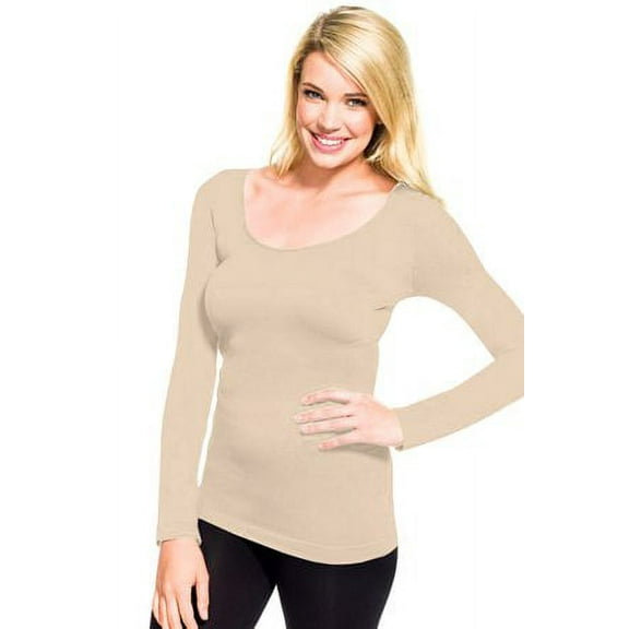 Skinny Tees Long Sleeve Scoop Neck Top 106