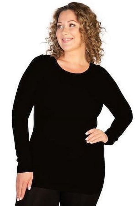 Skinny Tees Plus Long Sleeve Crew Neck Tee 233
