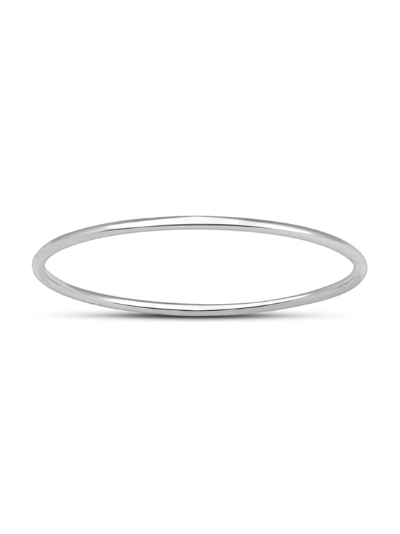 Skinny Thin Domed Stackable 14K White Gold Band (.75 mm)