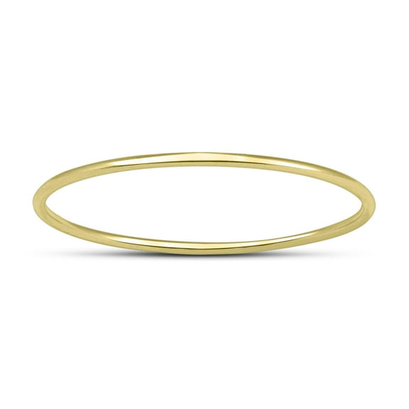 Skinny Thin Domed Stackable 14K Yellow Gold Band (.75 mm)