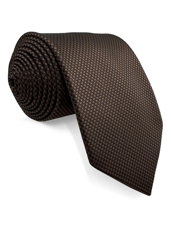 Skinny Ties for Men Solid Color Brown Chocolate Necktie Silk Slim