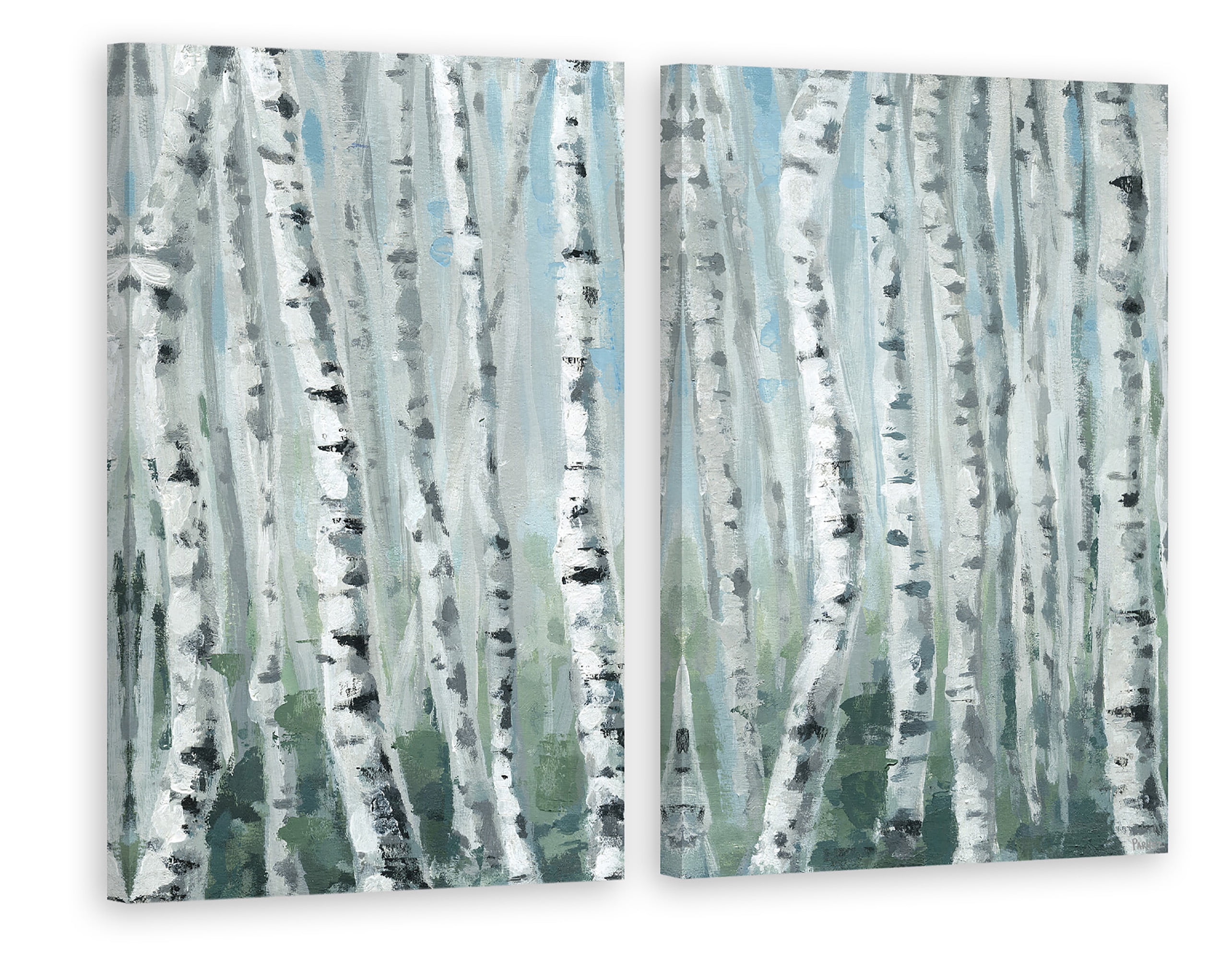 Skinny Tree Trunks III Diptych - Walmart.com