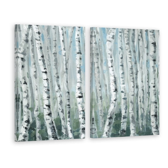 Skinny Tree Trunks III Diptych