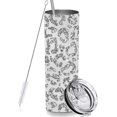 thumbnail image 1 of Skinny Tumbler Gift for Men Women, Leopard Tumbler Cup with Straw Lid 20 OZ, Stainless Steel Insulated Vacuum Slim Cheetah Travel Coffee Mug, 1 of 6