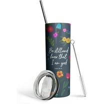 Skinny Tumblers,Vacuum Insulated Tumbler With Straw,Cute 20 Oz Travel Tumbler,Birthday Gift for Women,Mom,Bridesmaid,Sister Co-worker,Boss and Friends (Christian)
