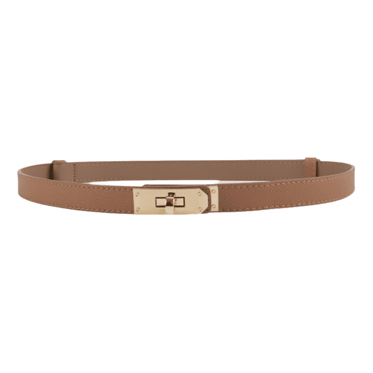 Skinny Women Leather Belt for Dresses Thin Waist Belt for 