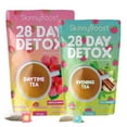 thumbnail image 1 of SkinnyBoost 28 Day Detox Tea Kit-1 Daytime Hibiscus (28 Bags) 1 Evening Apple Cinnamon(14 Bags) Non GMO, Vegan, All Natural, Green Tea and Herbal Teas for Natural Detox and Cleanse, Reduce Bloating, 1 of 6