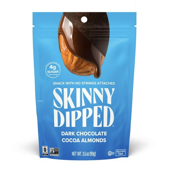 SkinnyDipped Dark Chocolate Cocoa Almonds 3.5 oz