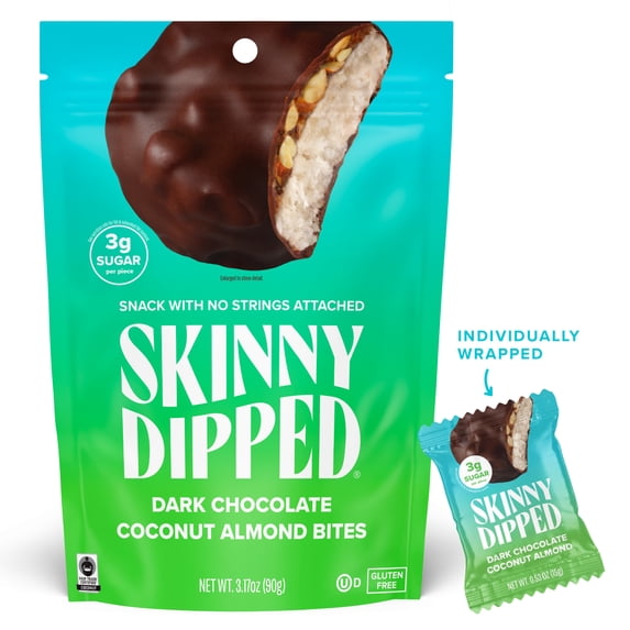 SkinnyDipped Dark Chocolate Coconut Almond Bites, 3.17 oz