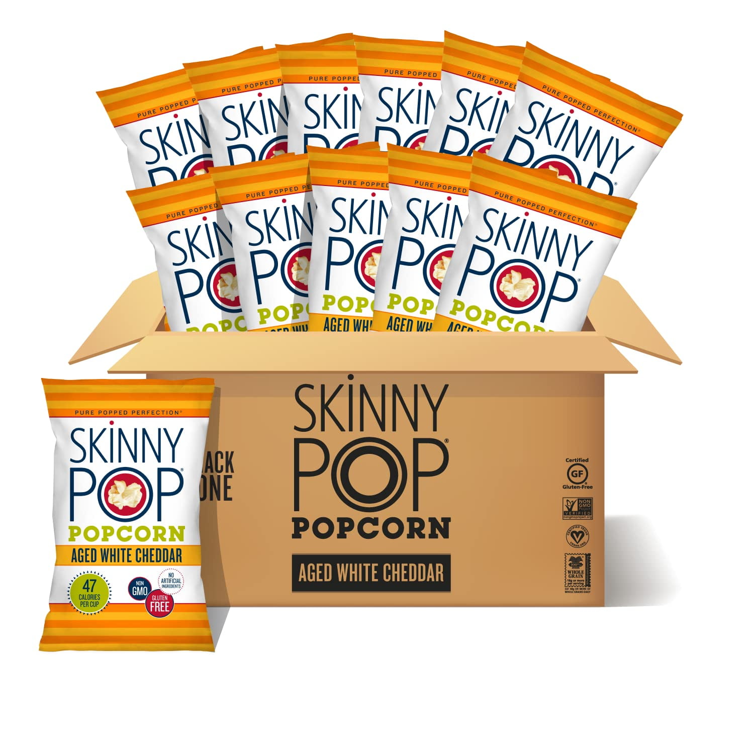 SkinnyPop Aged White Cheddar Popcorn, Gluten Free, NonGMO, Healthy