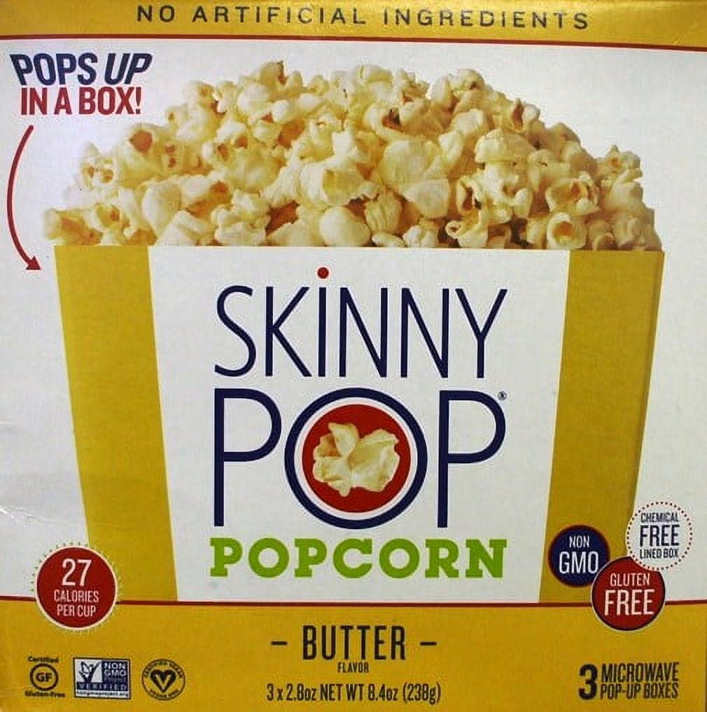 SkinnyPop Butter Microwave Popcorn Pop Up Bowls, 8.4 Oz., 3 Box