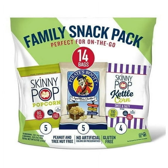 SkinnyPop Family Snack Packl Variety Packs - 14 Bags Pack of 4