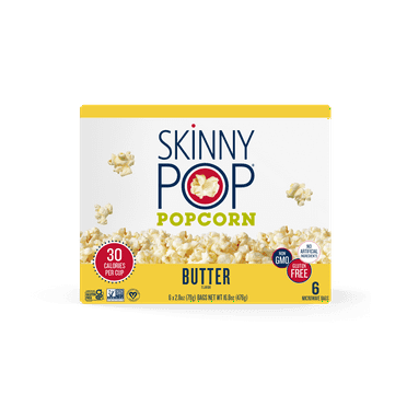 SkinnyPop Gluten-Free Butter Microwave Popcorn, 2.8 oz, 6 Count