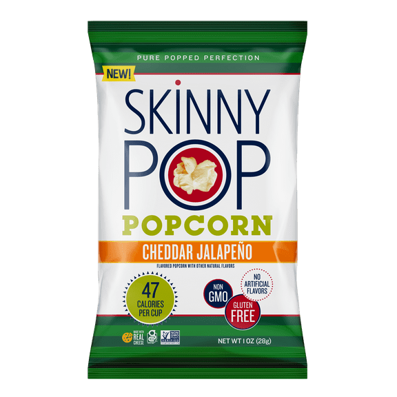 SkinnyPop Gluten-Free Cheddar Jalapeno Popcorn, 1 oz