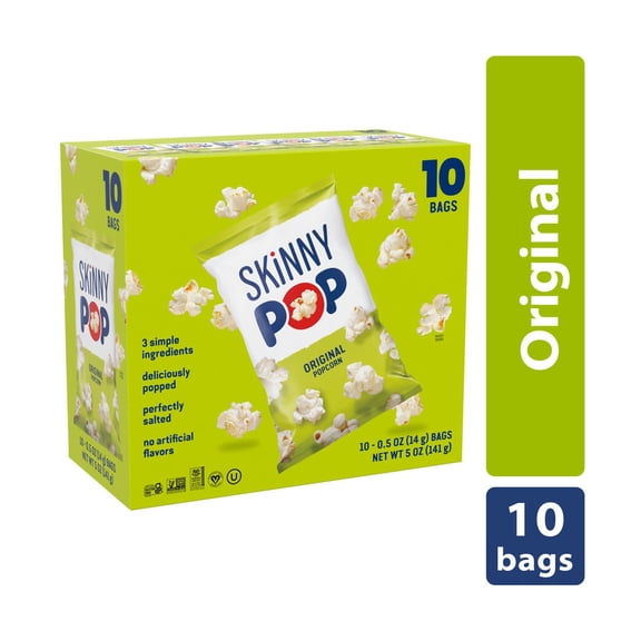 Skinnypop Original Gluten Free Popcorn, Bags .5 Oz, 10 Count