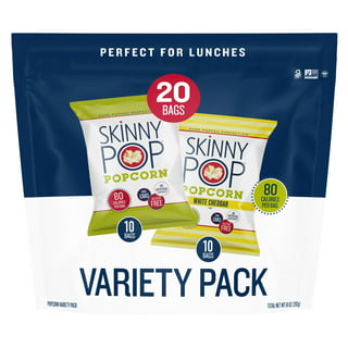  SkinnyPop Popcorn, Gluten Free, Non-GMO, Healthy Snacks, Skinny  Pop Variety Pack (Original & Dairy Free White Cheddar Popcorn), 0.5oz  Individual Size Snack Bags (40 Count)