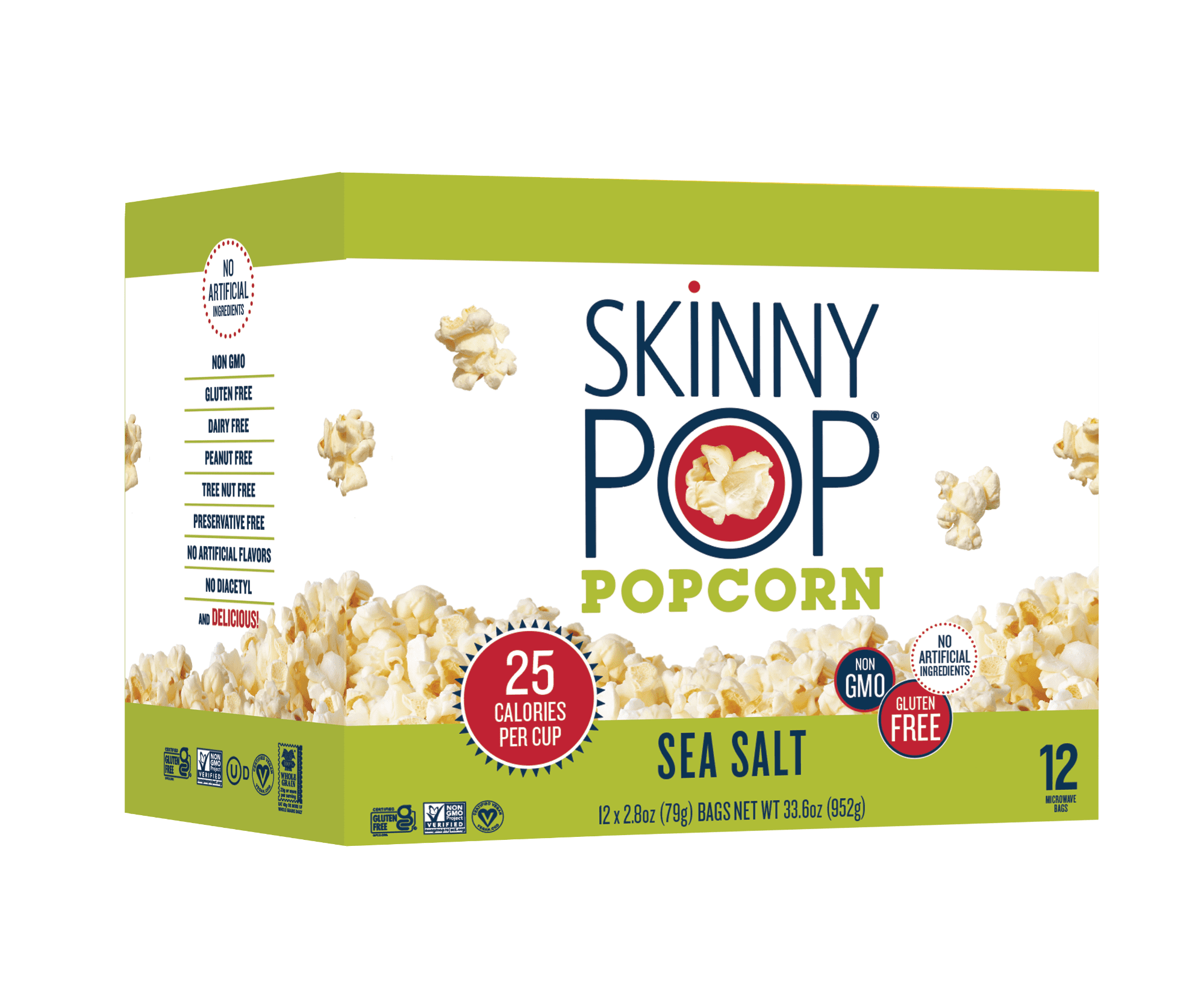 SKINNY POP Microware Popcorn Sea Salt 3ct - Elm City Market