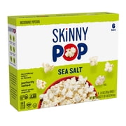 SkinnyPop Sea Salt, Gluten Free Microwave Popcorn Bags, 2.8 oz (6 Count)