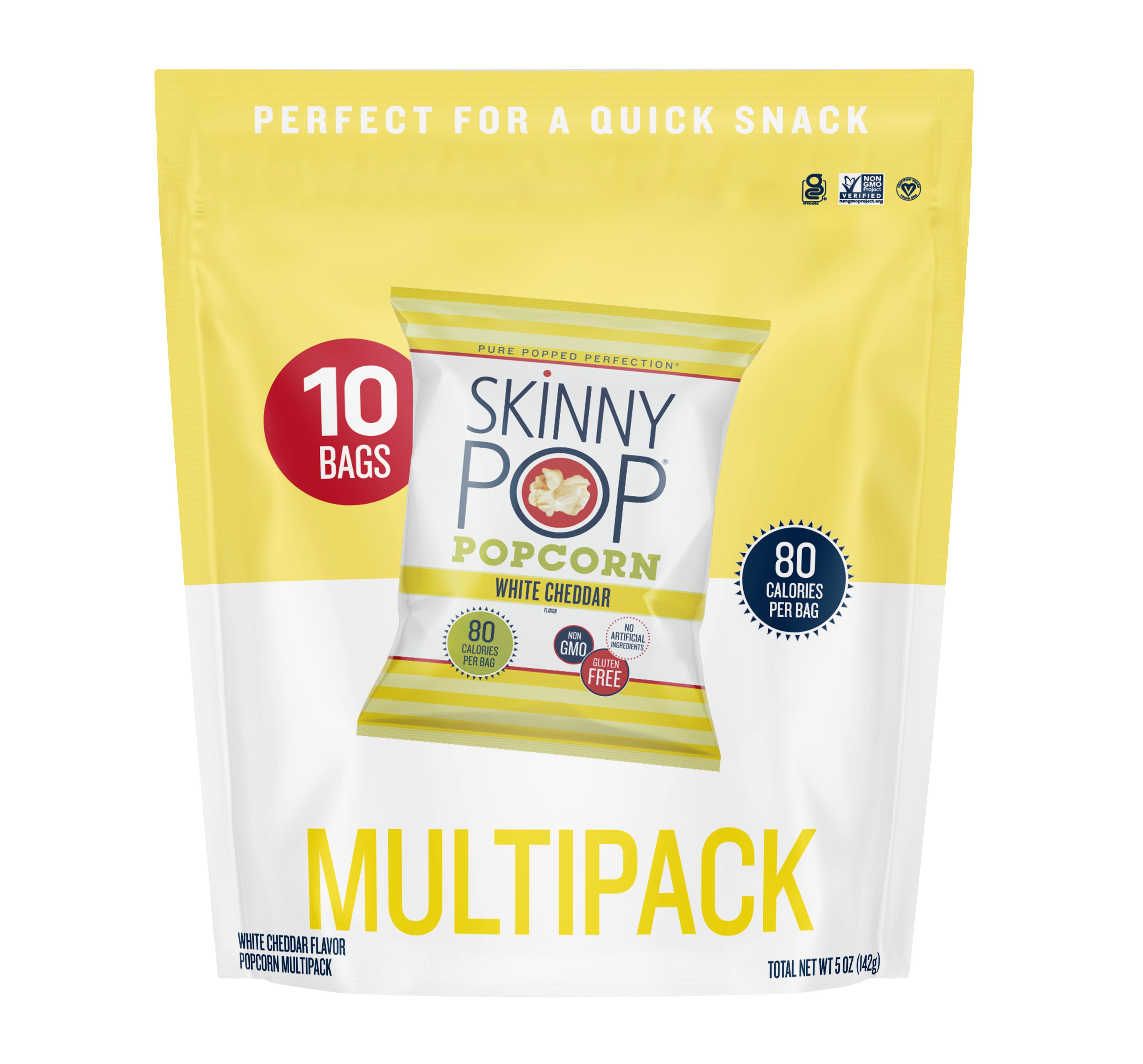  SkinnyPop Popcorn, Gluten Free, Dairy Free, Non-GMO, Healthy  Snacks, Skinny Pop Original Popcorn Snack Packs, 0.65oz Individual Size  Snack Bags (6 Count)