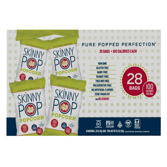 SkinnyPop Original Popcorn Snack Bags (0.65 oz., 28 ct.)