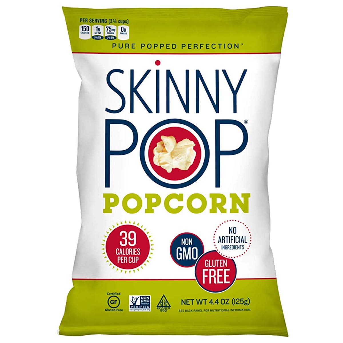 SkinnyPop Pure Popped Popcorn, 3.9 Ounce -- 10 per case