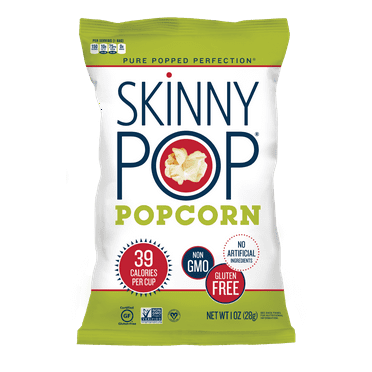 SkinnyPop Popcorn, Original, Naturally Gluten Free, Non-GMO, 1 oz