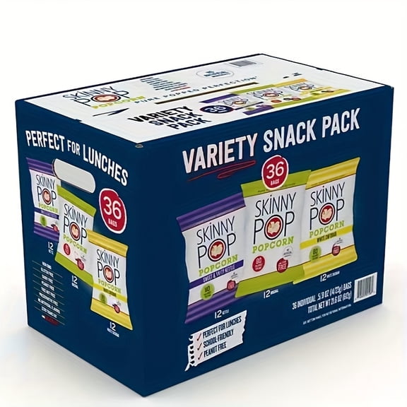 SkinnyPop Variety Snack Pack Popcorn, 0.5 oz., 36 pk.