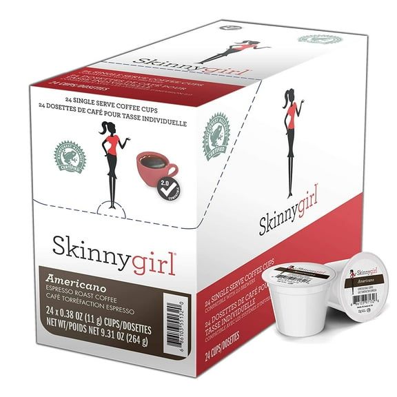 Skinnygirl Americano Medium Roast Coffee, for Keurig K Cups Brewers, 24 Count.