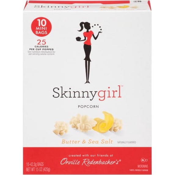Skinnygirl Butter & Sea Salt Microwave Popcorn (Pack of 8)