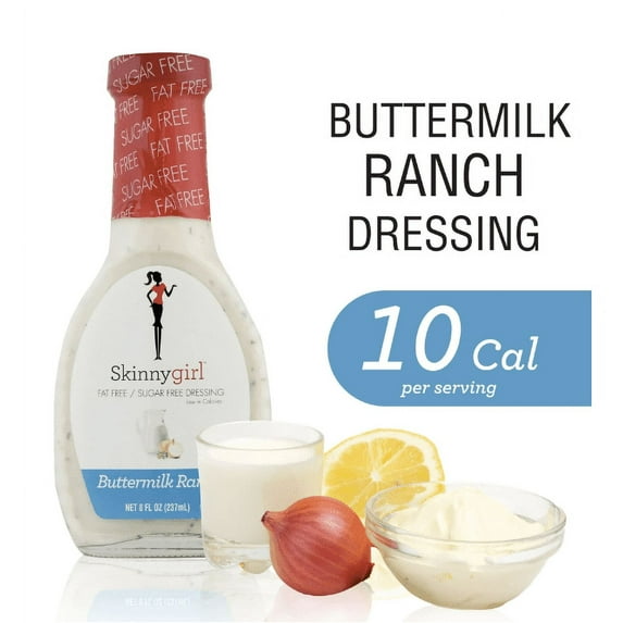 Skinnygirl, Fat-Free, Sugar-Free Buttermilk Ranch Salad Dressing, 8 fl oz (Pack of 2)
