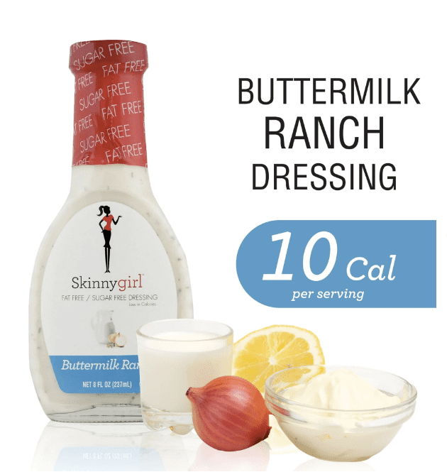 Skinnygirl, FatFree, SugarFree Buttermilk Ranch Salad Dressing, 8 fl oz (Pack of 2)