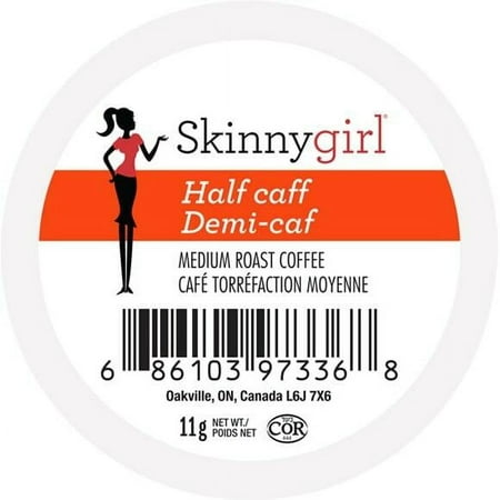 Skinnygirl Half Caff Medium Roast Coffee, for Keurig K Cups Brewers, 24 Count