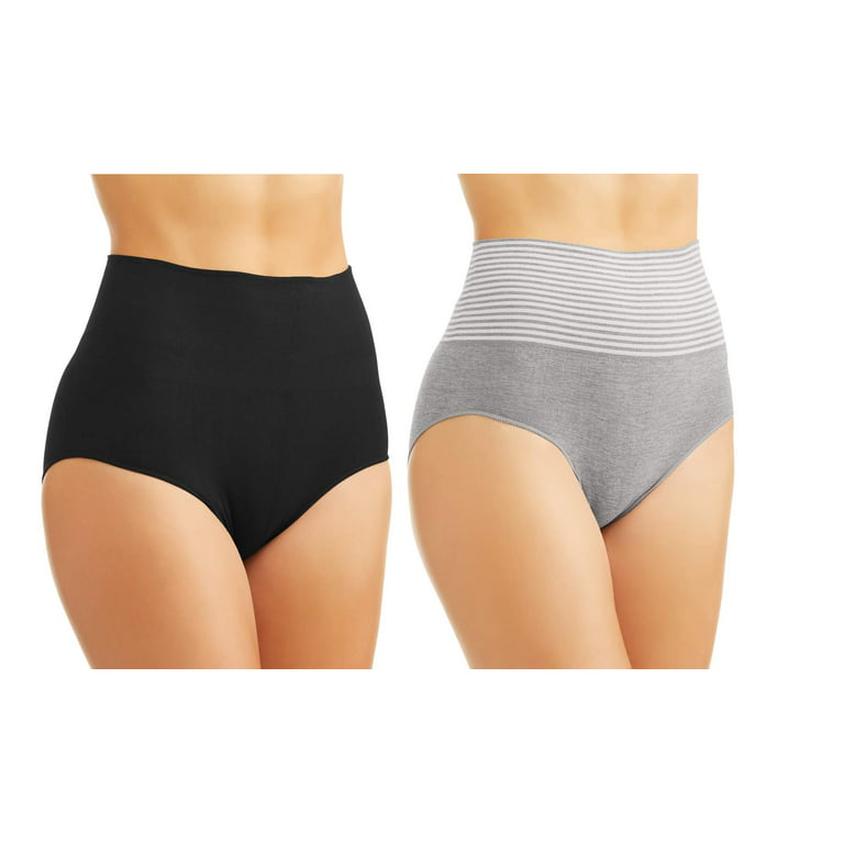 Skinnygirl by Bethenny Frankel, Seamless Shaping Brief with Double Layer  Waistband - 2 pack 