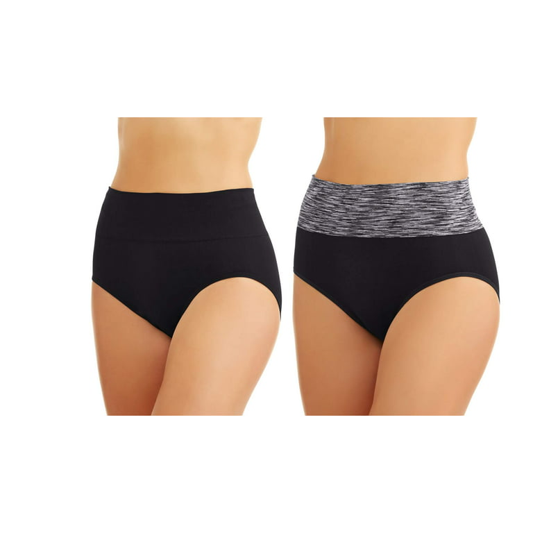 Skinnygirl by Bethenny Frankel, Seamless Shaping Brief with Double Layer  Waistband - 2 pack