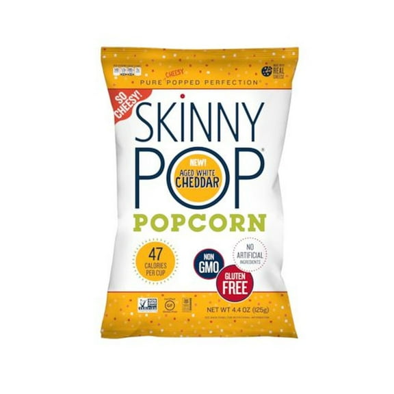 Skinnypop Aged White Cheddar Popcorn, 4.4 Ounce -- 12 per Case.