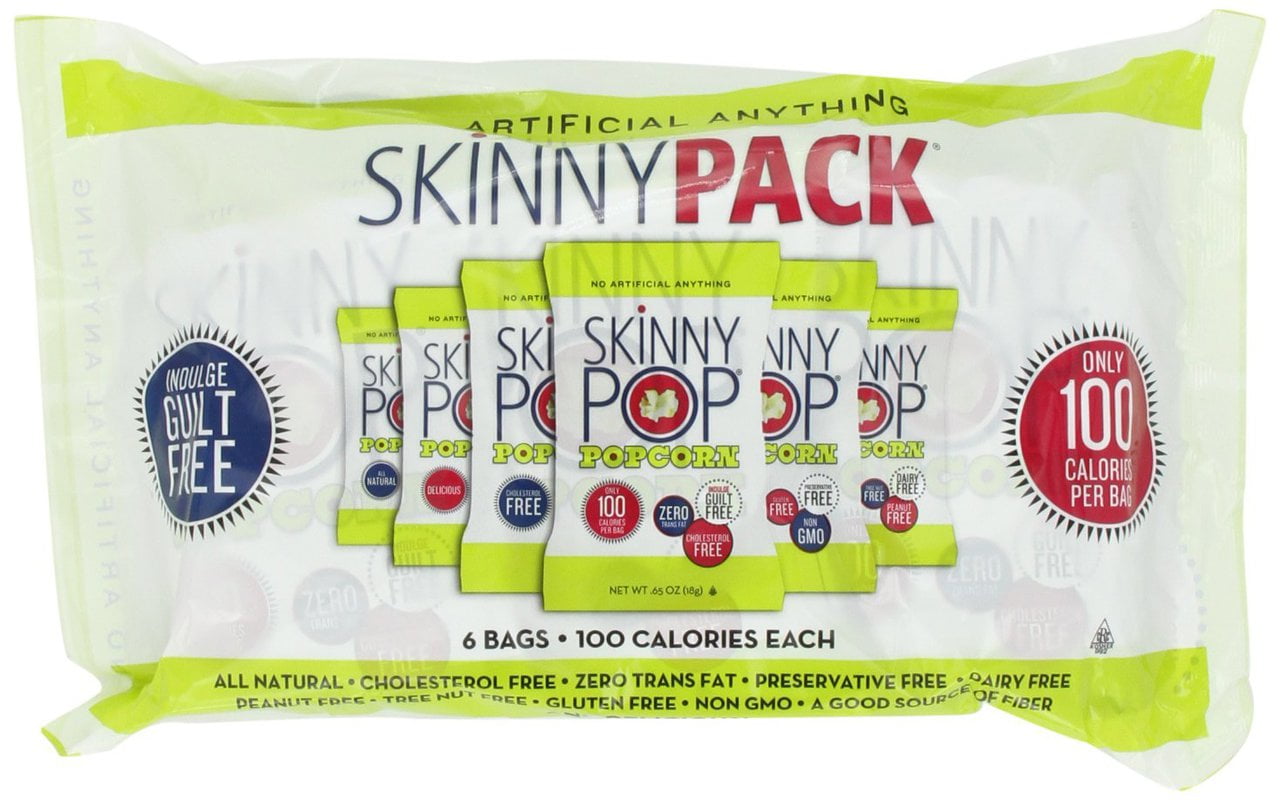 SkinnyPop Popcorn 100 Calorie Popcorn Bags - Case of 30 - 0.65 oz.